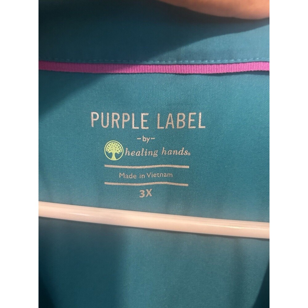 Purple Label By Healing Hands Scrubs Teal 3XL V-Neck (Top Only) - Picture 3 of 3